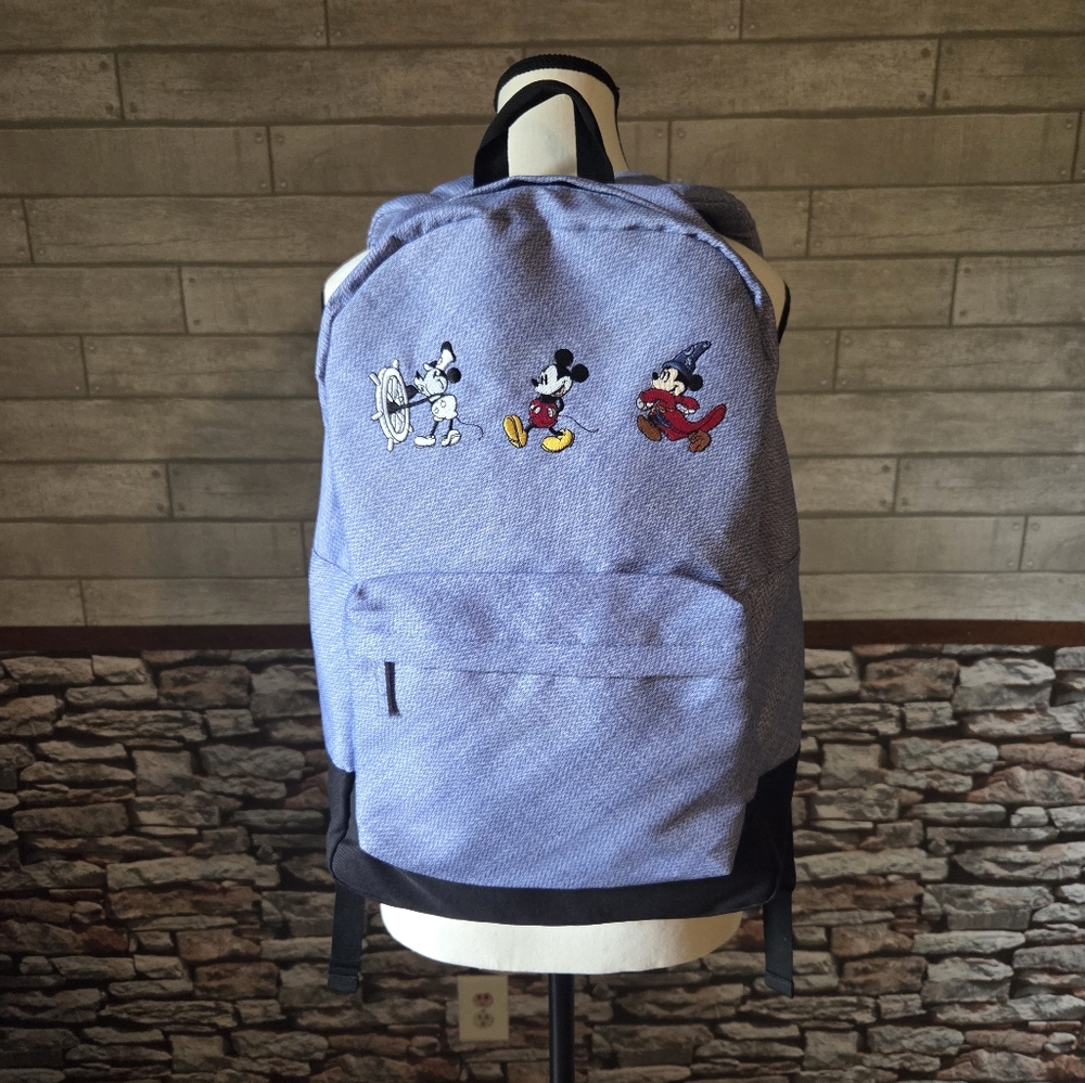 Disney Mickey Mouse Through The Years Backpack for Men, Women & Teens Denim Blue